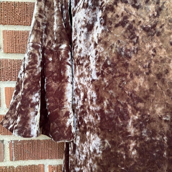 Calvin Klein Copper Brown Velvet Sheath Dress 3/4 Bell Sleeve Dress Size 12 - Picture 2 of 9